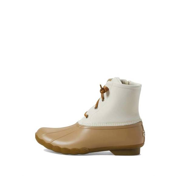 NEW SPERRY women's saltwater rain boot in cream leather - Picture 2 of 4